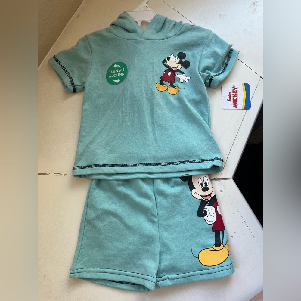 Disney Mickey Mouse Kids Shorts Set - Aqua